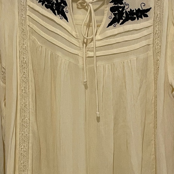 Free People Tusalossa Embroidered Top Peasant Boho Cottagecore Coachella - Picture 5 of 7